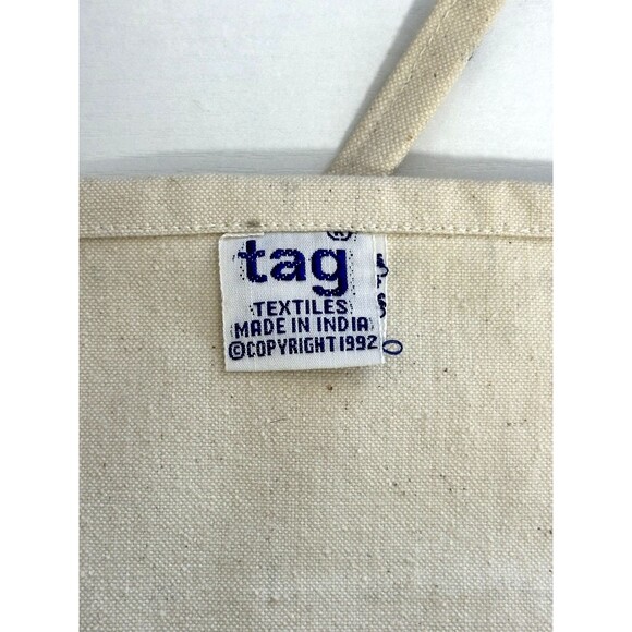 Vintge Apron Tags Textiles 1992 Apron Grant’s Farm Bread Cream & Blue - Picture 7 of 12